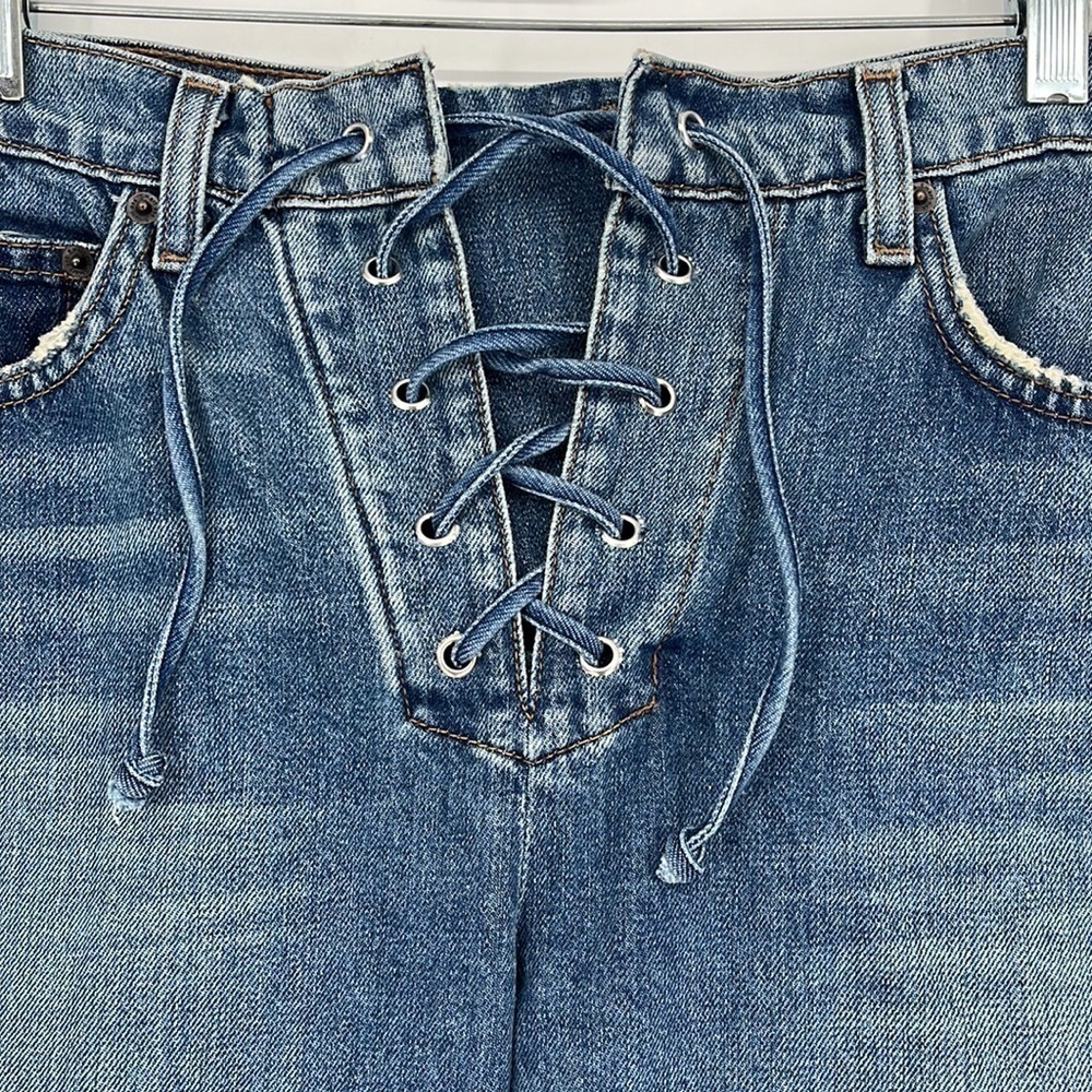 Reformation Blue Lace-Up Women Jeans